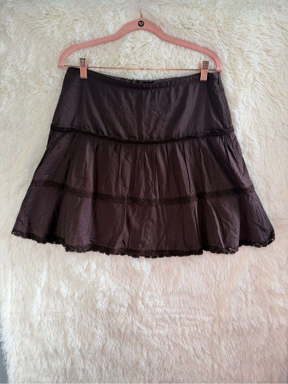 Talula Aritzia Womens Forest Fairy Tiered Skirt 4 Brown Cotton Grunge READ